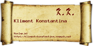 Kliment Konstantina névjegykártya